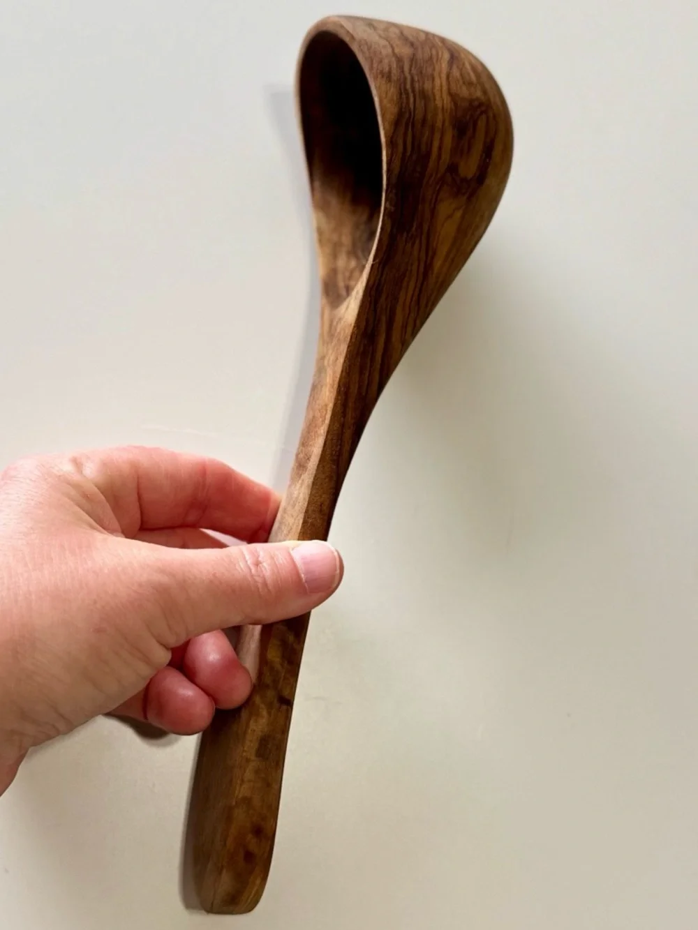 VINTAGE Old Hand-Carved Wooden Spoon Cooking Ladle